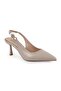 Patent Leather Heeled Shoes Pointed Toe Stone Buckle Detailed Goblet Heel Slingback Classic Office L085.K1122