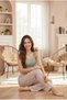 Women's Viscose Single Bottom Pajamas with Elastic Waist and Bow Detail for Summer Home Wear - 4