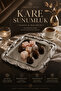 6-Piece Rose Patterned Tray - Coffee and Catering Serving Presentation Tray with Stainless Steel Silver Frame Detail - 3