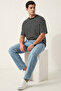 Men's Relaxed Fit Baggy Jean Trousers 1524 - Blue - 3
