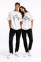 Hair Pulling Themed Couple Combination Oversize Unisex T-Shirt Lover T-Shirt White