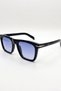 Women's Uv400 Black Square Blue Glass Sunglasses 23042 C2Blueglass - 5
