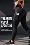 Women's Diving Tights, High Waist Pocketed Gathering Tights, Black, Navy Blue - 4