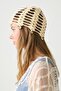 Seashell Detailed Summer Knitted Beanie Y8235 Cream - 2