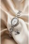 Women's Steel Watch Silver Color Butterfly Blue Stone Charm Detailed Vintage |   Oval Case Old Money Luxury Elegant Stylish Women's Wristwatch 2026 - 3