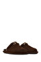 Women's Brown Suede Leather Mule Slippers 26Pfd271110 - 2