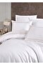 Lace a Nüans Embroidered Cotton Satin Double Duvet Cover Set-White - 3