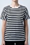 Women's Black and White Crew Neck Striped T-Shirt
