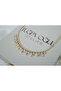 Kol519 Stylish Gold Necklace with Drop and Round Zircon Stone Rows - 4