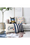 Double-Sided Suede Ciao and Cat Pattern with Glasses 4-Piece Throw Pillow Cover Set - Polka Dot and Striped Decorative Pillowcases - 5