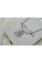 Kol507 Full Zircon Stone Beaded Chain Necklace with Bear Figure - 2