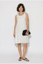 Women's White Scallop Embroidered Lined Pocket Detailed Ruffled Hem Muslin Dress 7719 60286373