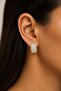 Gold Color Full Zircon Stone Square Hoop Women's Earrings - 2