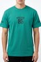 Men's Green Relaxed B-Neck Cotton T-Shirt with Front and Back Print