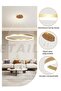 LIGHTING Modern Gold Round LED Chandelier 40cm, 23W Dimmable Ceiling Light with Remote Control - 3