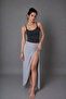 Women's Anthracite Slim Fit Blouse with Accessory Detail and Rope Straps - 3