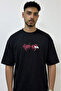 Death Note Metal Design Printed Oversize Black T-Shirt
