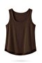 Brown U-Neck Flowy Tank Top 17692