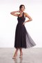 Women's Halter Neck Square Neck Polka Dot Glitter Tulle Midi Length A-Line Dress - 2