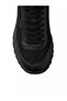Men's Thick Heel Leather Laced Comfortable Sole Black Sneaker - 5