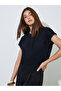 Black Plain Button Placket T-Shirt