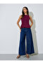 Burgundy Seam Detail Peplum Top - 2