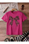 Women's Leopard Print Bow Print Oversized Crew Neck T-Shirt