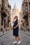 Navy Blue Aura Relax Shirt Collar Zero Sleeve Maternity Dress - 3