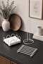 White Serving Presentation Set 3-Piece White Kitchen Towel Holder Napkin Holder Trivet 1St Class Stainless Steel - 3