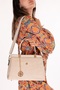 Women's Double Compartment Hand and Shoulder Bag Ald.3822 Cream - 2