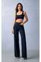 Women's High Waist Lycra Navy Blue Wide Leg Jean Pants – Flexible Denim Comfortable Fit