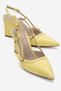 Celia Yellow Leather Pointed Toe Women's Wedge Heeled Shoes