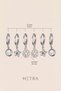 Silver Colored Steel Blue Stone Star Figured Dangle Earrings Set of 6 - 4