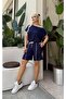 Women's Plus Size Viscose Soft Textured Flexible T-Shirt Shorts Tracksuit Set 28001 - 6