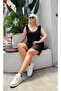 Women's Plus Size V-Neck Shoulder Bow Detail Woven Sofia Linen Blouse Shorts Bottom-Top Set 28004 - 5