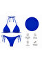 Bright blue solid bikini set - 2