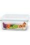 Glass Food Storage Container 980ml, Rectangular Airtight Storage Container BPA Free Microwave Safe MCRT-098