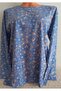 Er Clothing Paper Print Combed Cotton Blouse Long-Sleeve 3 Buttons Blue Print - 6