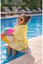 Outlet Girls-Boys Children's Hooded Sea-Beach-Pool Bamboo Towel Poncho 3-5 Years Old Striped/ Yellow - 2