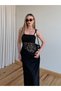 Black Dress with Lace Detail at the Waist - 2494 - 5