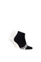 Men's Cotton Short Ankle Socks with Logo Embroidery, Double Pack, Black - 2