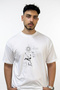 Icarus Gunes Design Printed Oversize White T-Shirt