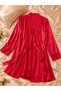 Angel’S Story Red Satin Lace Nightgown and Robe Set – Stylish Women's Pajama Set with Thin Straps - 3
