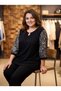 Crew Neck Tulle Fabric Thin Sleeve Combed Cotton Tunic with Pearl Accessory Detail - 5