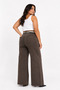 Plus Size Denim Belted High Waist Wide Leg Women's Trousers - 2