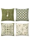 Green Deer Patterned 4-Piece Throw Pillow Cover Set - 3