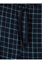 Navy Blue Regular Fit Plaid Men's Pajama Bottoms - 7