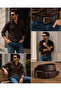 Genuine Single Layer Buffalo Leather Men's Jeans Belt 4.5cm Tubular Buckle - 2