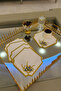 Set of 6 Palace Lily Embroidered Presentation Napkins – Premium Gold Embroidered Napkins - 4