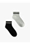 Cotton Striped 2-Piece Sock Set - 2